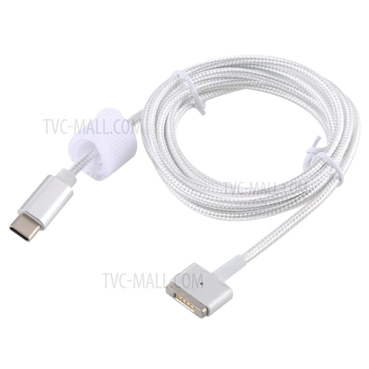 45W / 60W / 65W / 85W 5 Pin Magnetic Head (T Head Gen2) to Type-C PD Braid Quick Charging Cable - White