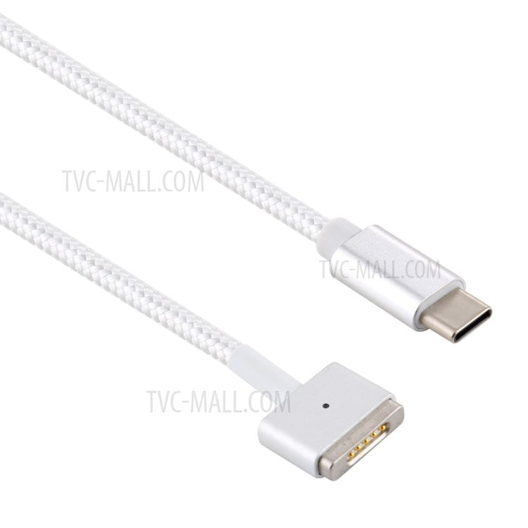 45W / 60W / 65W / 85W 5 Pin Magnetic Head (T Head Gen2) to Type-C PD Braid Quick Charging Cable - White