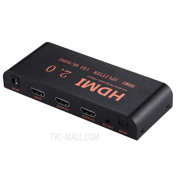 1x2 HDMI 2.0 4K@60Hz Splitter Support HDCP2.2 - EU Plug