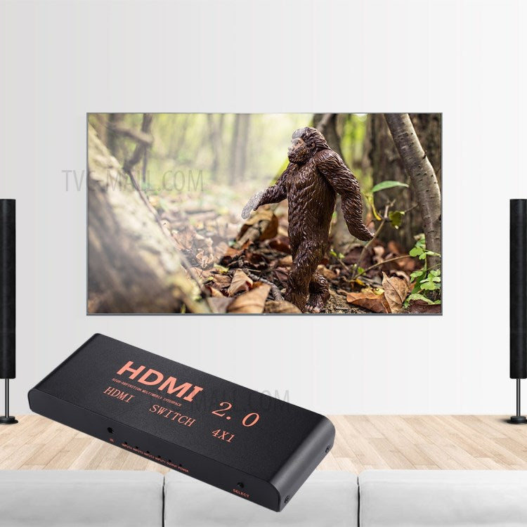 HDMI Switch 4x1 Multi-Viewer Splitter with Remote Control Support 4K/60Hz - UK Plug