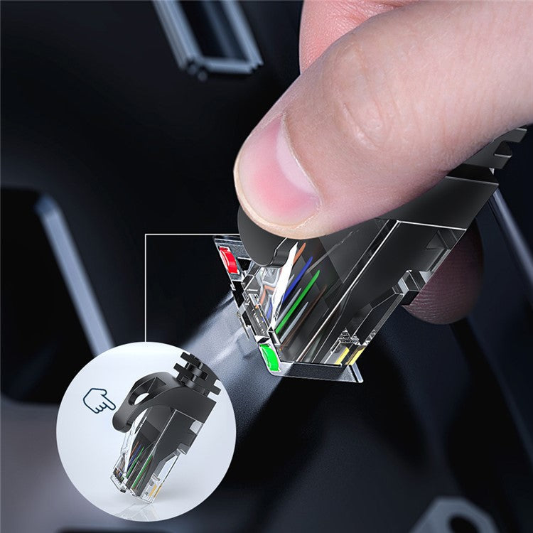 ESSAGER 0.5m Cat6 RJ45 Network LAN Cable Ethernet Cable Computer Patch Cord for Router - Flat Wire