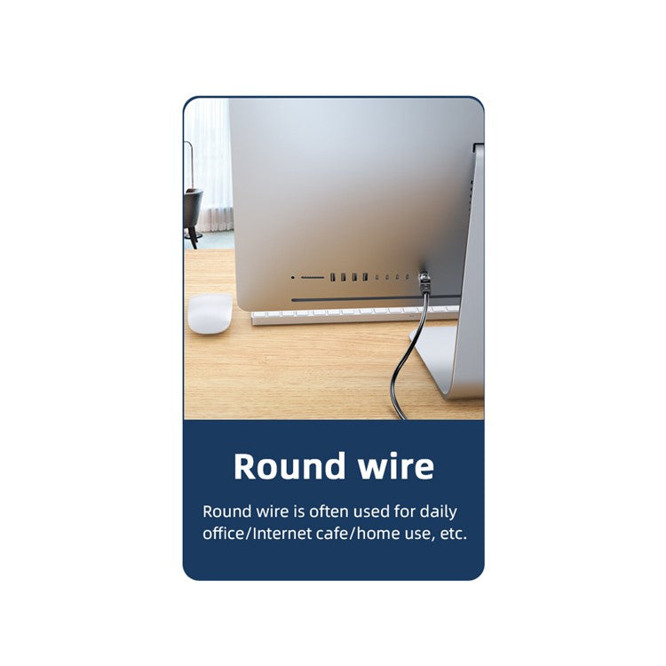 ESSAGER 2m Ethernet Cable Cat 6 Lan Cable RJ45 Network Patch Cord for PC Computer Router - Round Wire