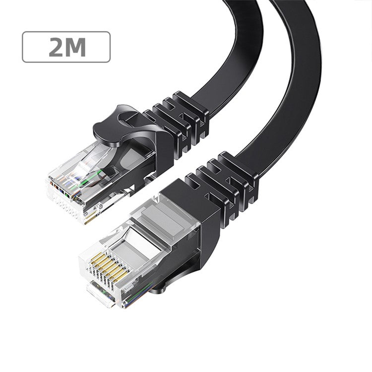 ESSAGER 2m Ethernet Cable Cat 6 Lan Cable RJ45 Network Patch Cord for PC Computer Router - Flat Wire