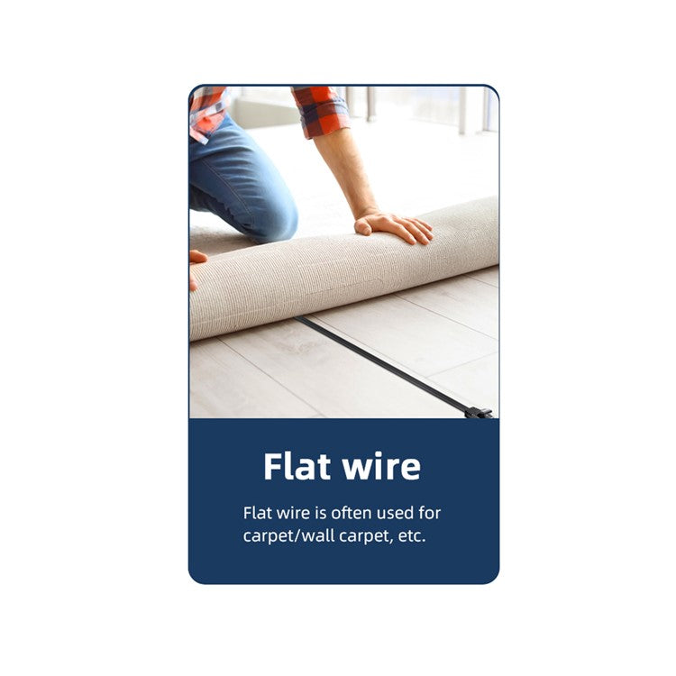 ESSAGER 2m Ethernet Cable Cat 6 Lan Cable RJ45 Network Patch Cord for PC Computer Router - Flat Wire