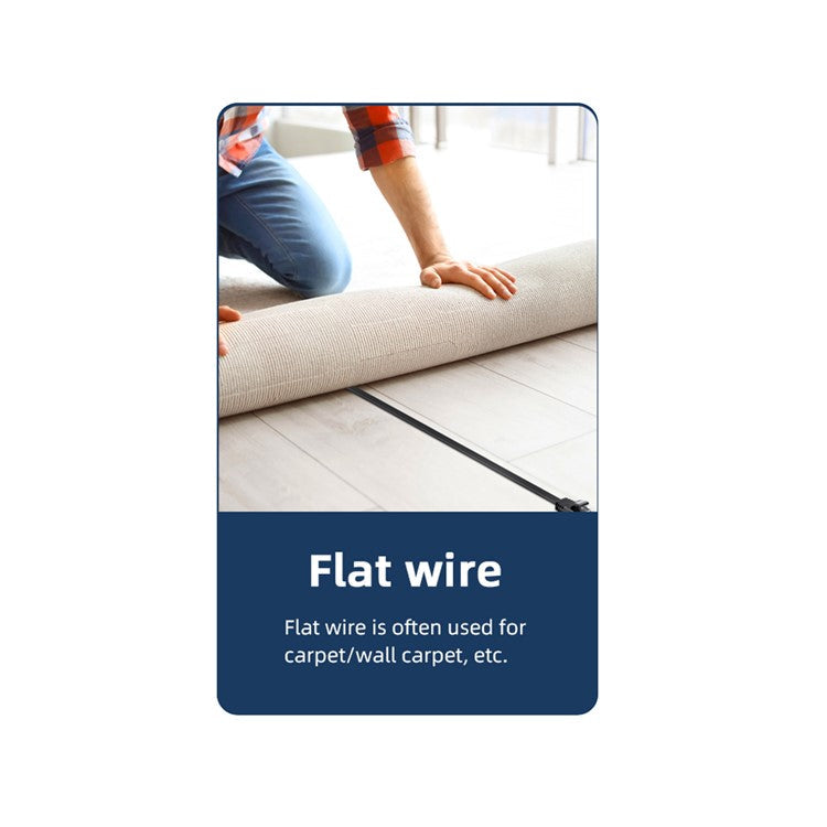 ESSAGER 15m High Speed 1000Mbps Cat6 Gigabit Network Cable Ethernet Cable Cord for Computer - Flat Wire