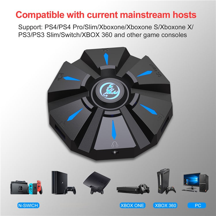 HXSJ P9 Controller Gaming Keyboard Mouse Converter Adapter with LED Light for PS4/PS3/Xbox One