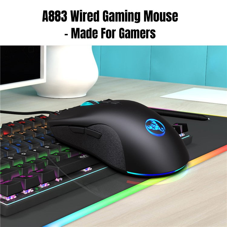 HXSJ A883 Wired RGB Gaming Mouse + V100 35 Keys Single-hand Gaming Keyboard + P8 Portable Keyboard Mouse Converter for Android