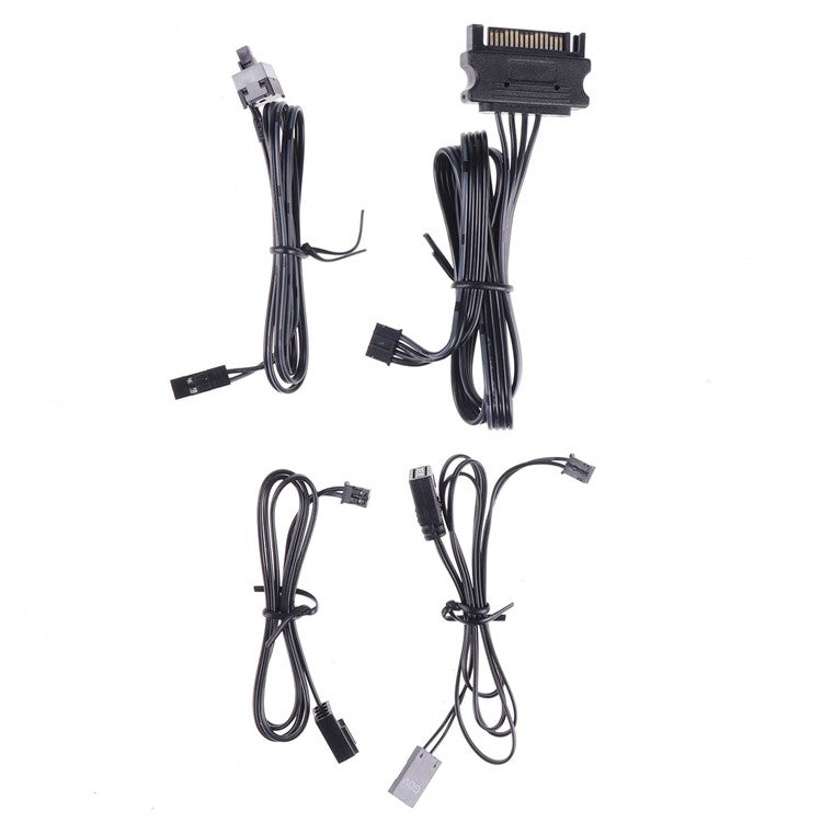 SATA Power Supply 1 to 6 Fan Hub 5V 4Pin PWM 3Pin ARGB Splitter for PC LED Light Cooler Controller with Wireless IR Remote Control