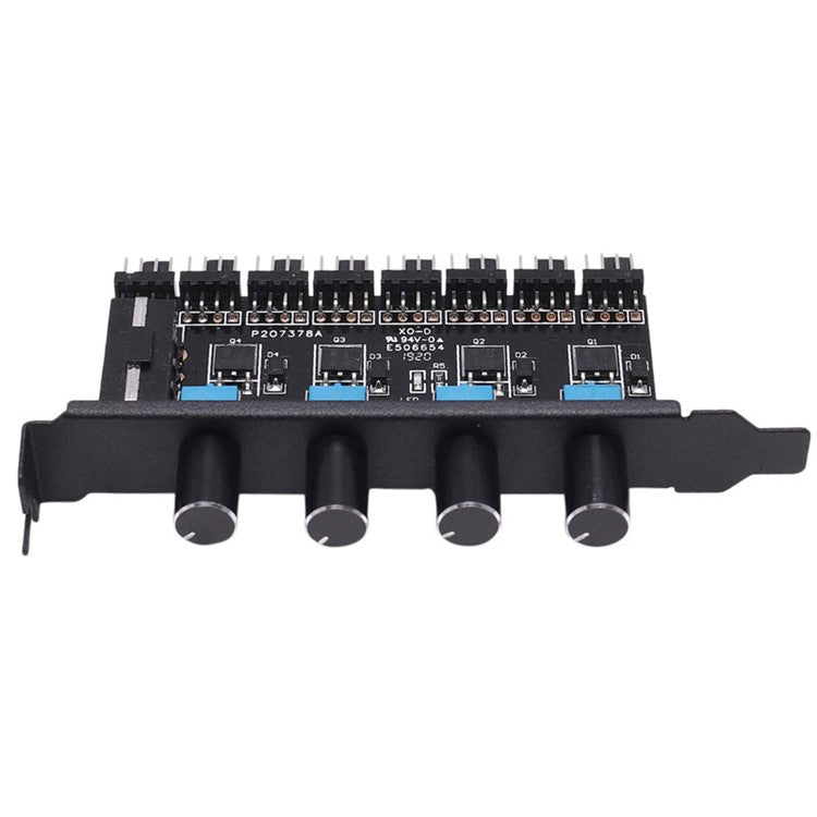 4Pin 3Pin 8 Way 4 Knob Computer Case Cooling Fan Hub Speed Controller Regulator Splitter Adapter (4-pin IDE Power Supply)
