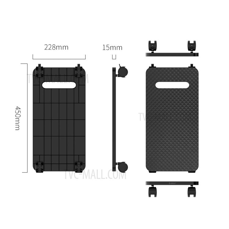 ORICO CPB1 Computer Host Support Carbon Fiber Grain Bracket with Wheels and Brake Lock