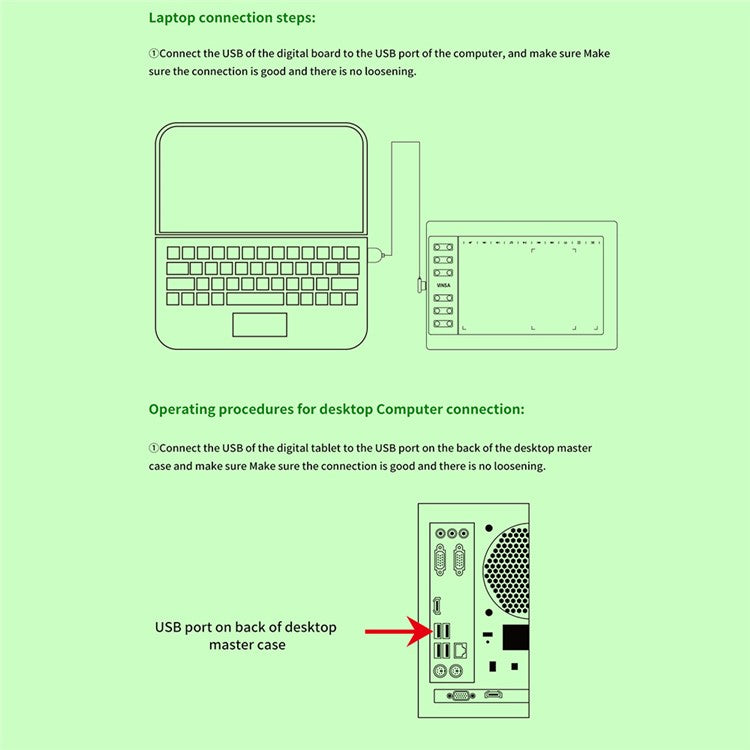 VINSA Digital Tablet Electronic Drawing Plate Hand Drawing Board with Charging Free Pressure Sensitive Pen for Mobile Phone Computer Laptop