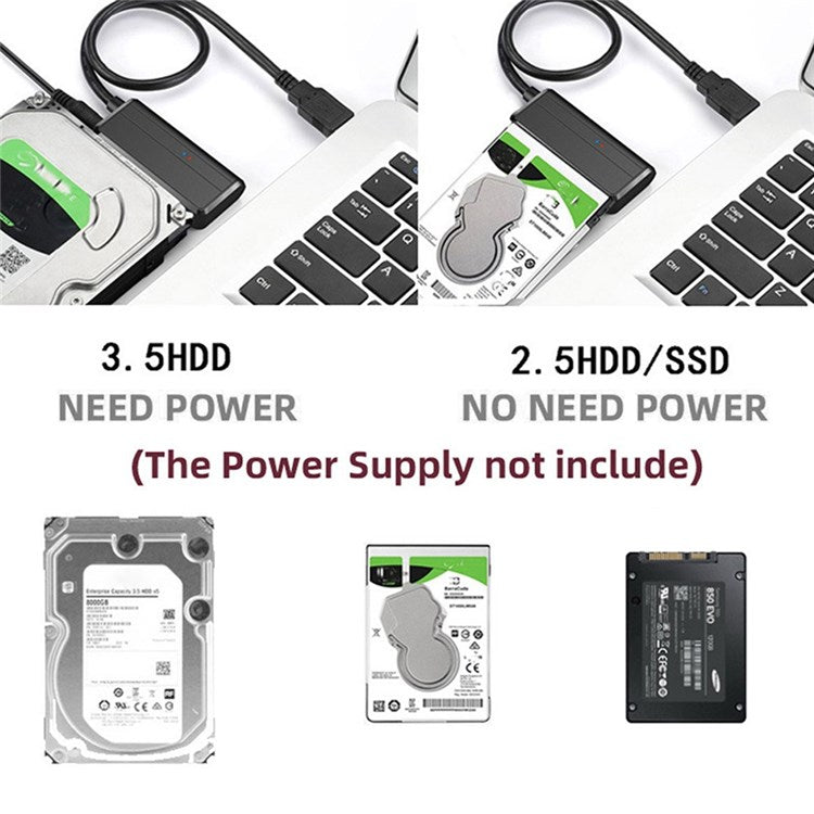 U3-027-RI 0.3m USB 3.0 to Angled SATA 22 Pin Adapter Cable for 2.5" 3.5" Hard Disk Drive SSD for Desktop Laptop (No Power Supply)