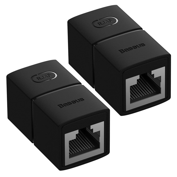 BASEUS AirJoy Series 2Pcs Network Extender Adapter RJ45 Ethernet Cable Connector - Black