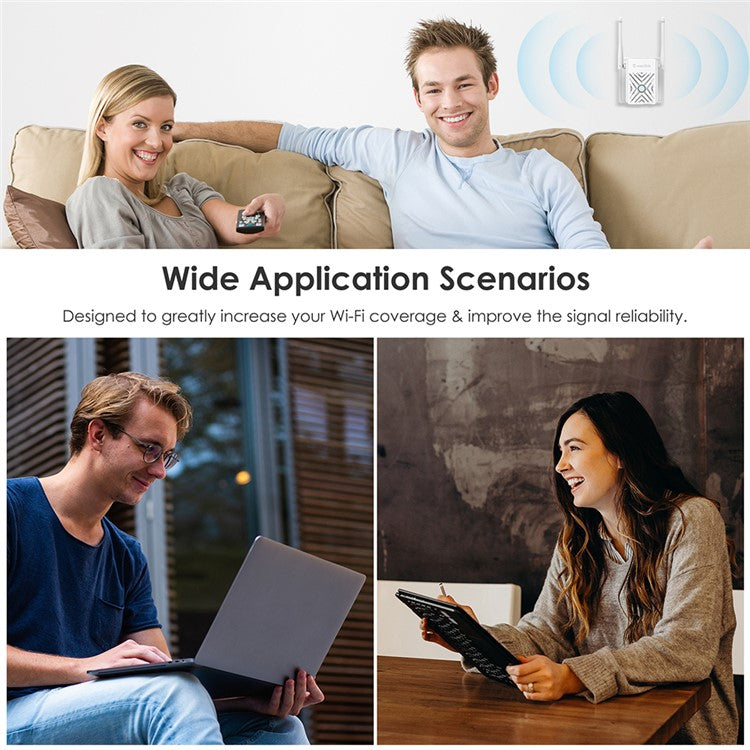 WAVLINK WS-WN578W2-A Signal Amplifier N300 WiFi Wireless AP Repeater Signal Booster with 2 Antennas for Home Office - AU Plug