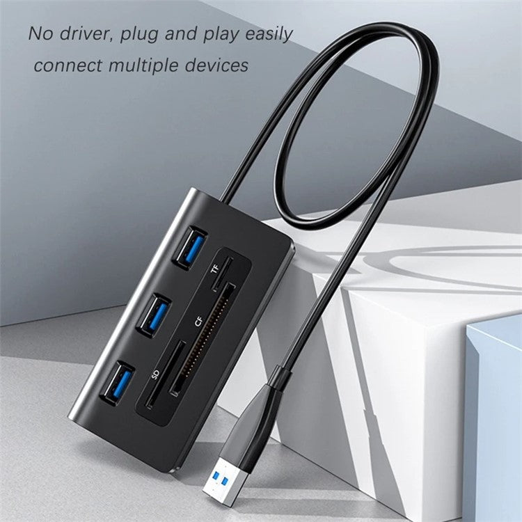 ACASIS HS0023 6-in-1 3xUSB3.0 + TF / SD / CF Card Slots USB Hub Splitter