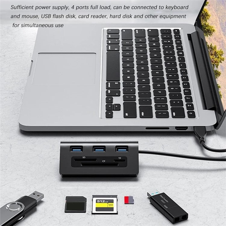 ACASIS HS0023 6-in-1 3xUSB3.0 + TF / SD / CF Card Slots USB Hub Splitter