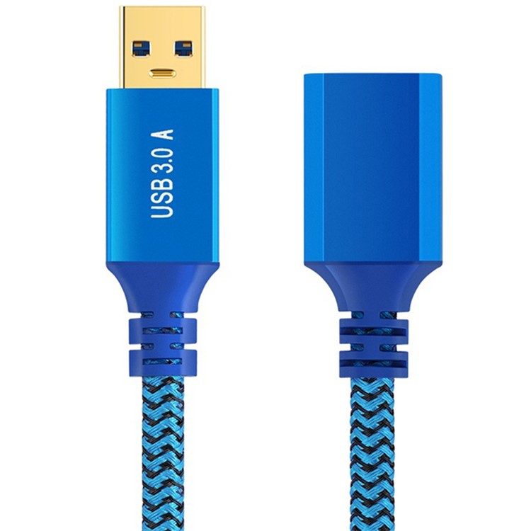 1m USB 3.0 Male to Female Braided Extension Cable for Printer Hard Disk Box Set-Top Box