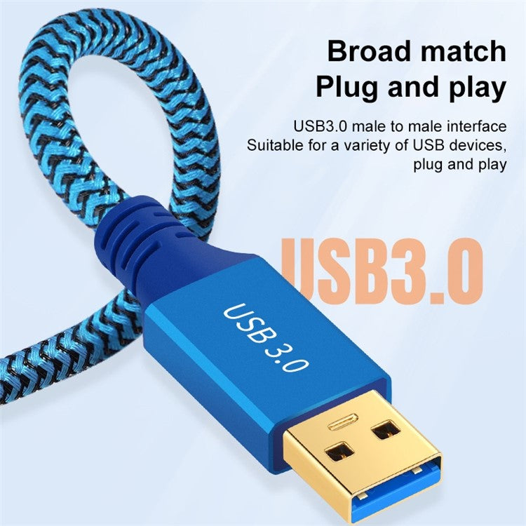 0.6m USB 3.0 Male to Male 3A Data Wire for Printer / Hard Disk Box / Set-Top Box Extension Cable