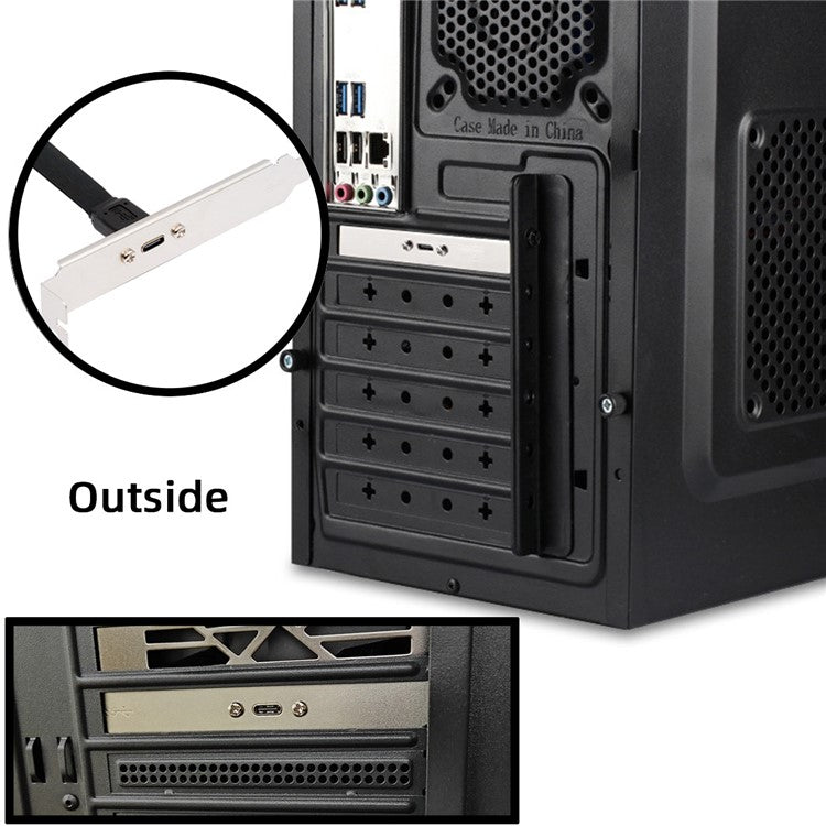 UC-037-20G USB 3.2 Type-E IDC 20Pin Front Panel Header to USB-C Female 0.5m 20Gbps Extension Cable