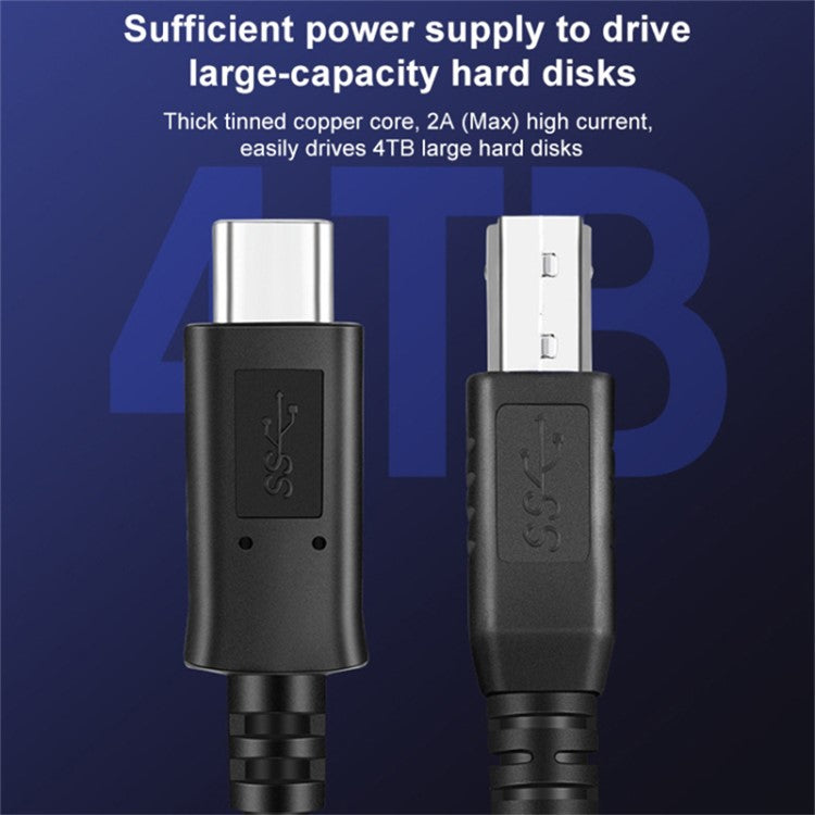 1m Type-C 3.1 to USB 3.0 Type B Printer Extension Cable High Speed Data Cable