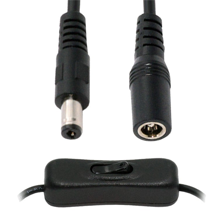 PW-012-DC DC Cable with On / Off Power Switch Button DC 5.5x2.1mm Male to Female for DC 5V Desk Lamp Fan Camera
