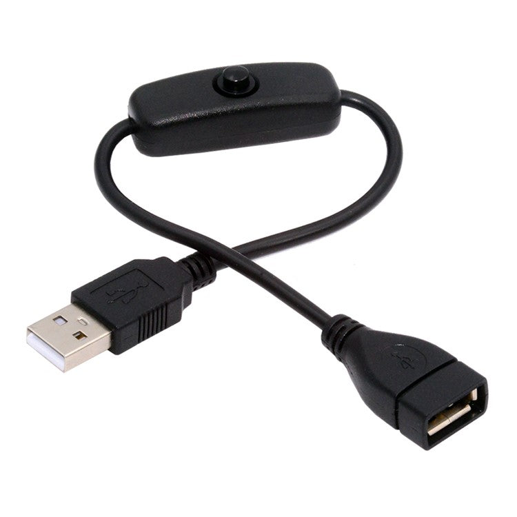 PW-012-AM USB2.0 Cable with On Off Power Switch Button USB Type-A Male to Female for DC 5V Desk Lamp Fan Camera