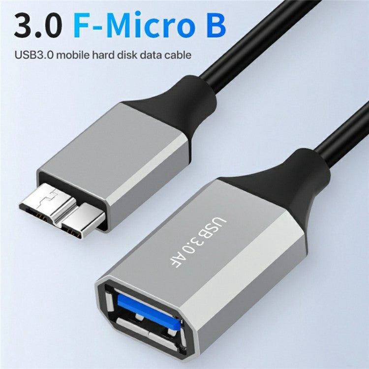 0.2m Plug and Play USB-A 3.0 Female to Micro B High Speed Transmission Mobile Hard Disk Data Cable