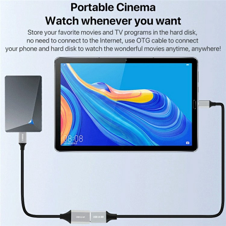 0.3m Type-C 3.0 to Micro B Male to Male Mobile Hard Disk Adapter Cable PVC Wire