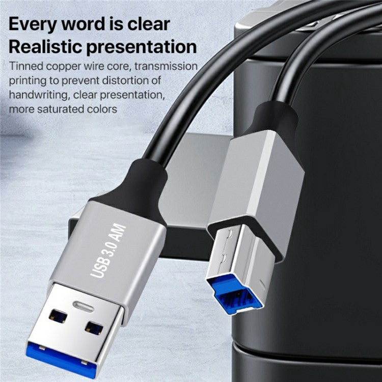 0.3m Plug and Play USB-A 3.0 to USB-B Square Port Male to Male Data Cable for Printer