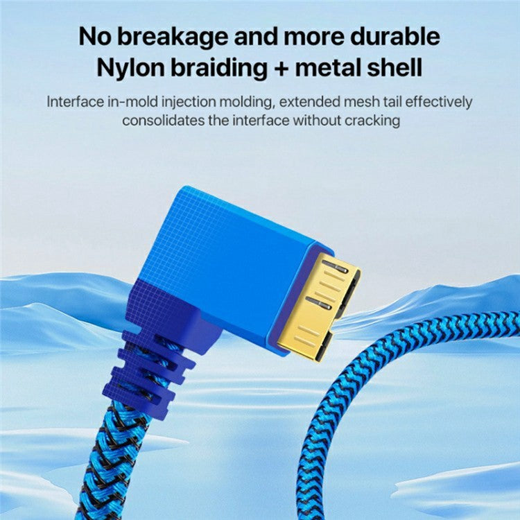 1m USB-A 3.0 to Micro B 3.0 Male to Male High-Speed Transmission Mobile Hard Disk Data Cable
