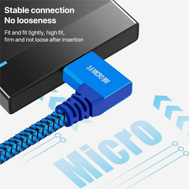 1m USB-A 3.0 to Micro B 3.0 Male to Male High-Speed Transmission Mobile Hard Disk Data Cable