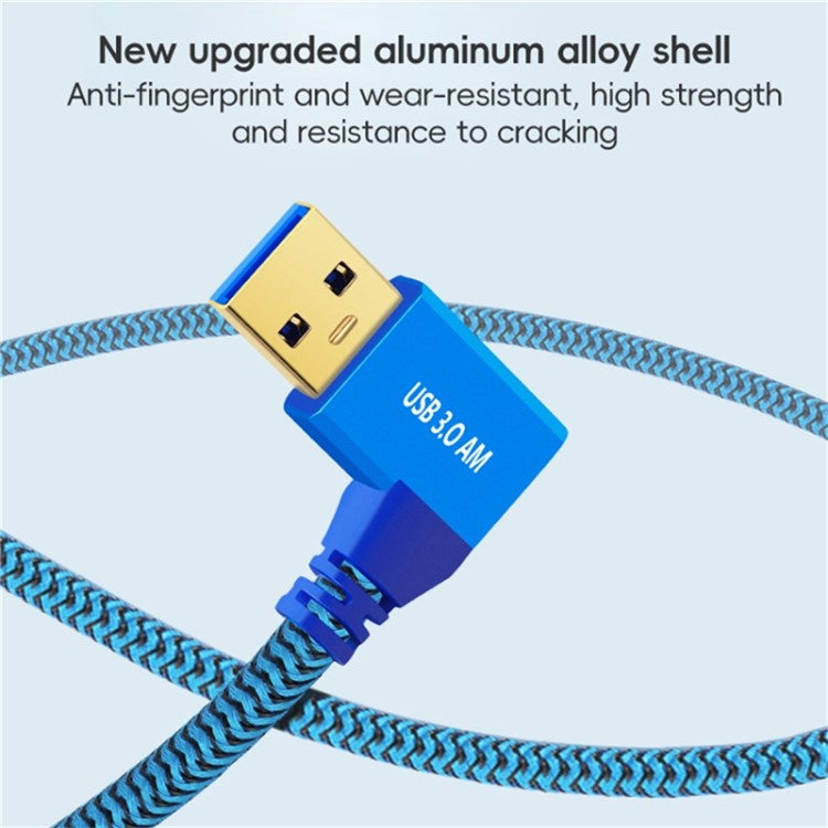 1m Right Angled USB 3.0 Male to Female High Speed Extension Cable for U Disk / Mouse / Keyboard