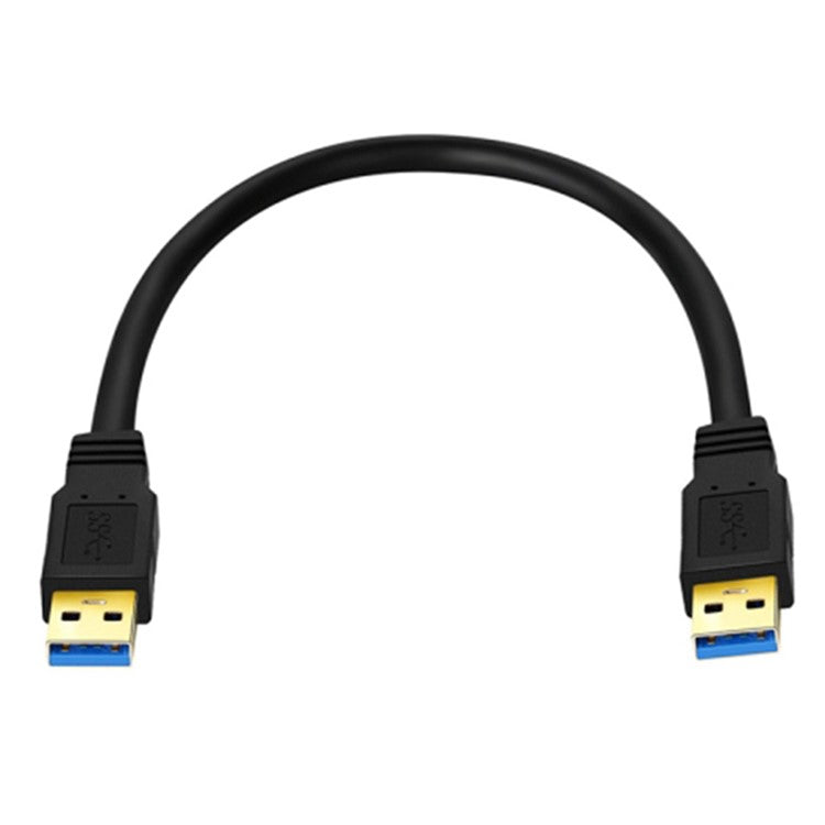 0.3m USB 3.0 Male to Male Mobile Hard Drive Box Data Cable Laptop Radiator Extension Cord, Black