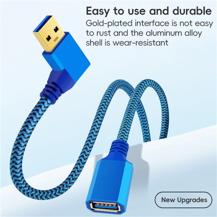 1m Left Angled USB 3.0 Male to Female High Speed Extension Cable for U Disk / Mouse / Keyboard