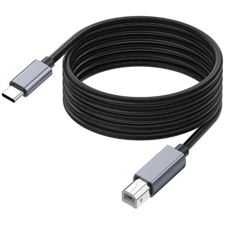 3m USB B to USB C Printer Cable Nylon Cord Compatible with MIDI Keyboard DAC DJ Controller