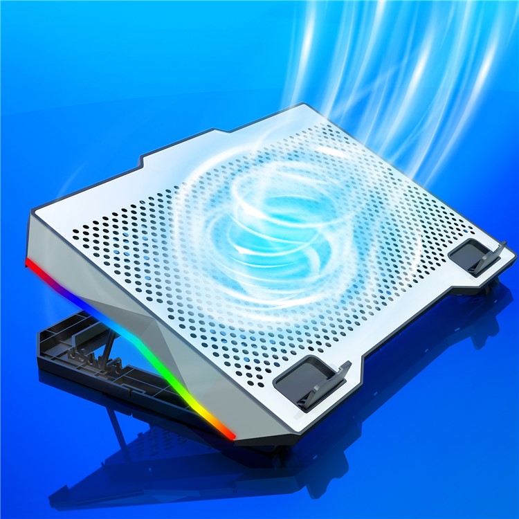 S601 Adjustable Height Gaming Laptop Cooling Pad RGB Light Notebook Cooler with Phone Holder