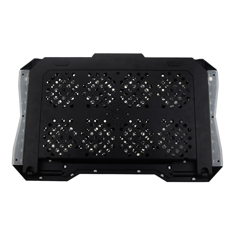S608 RGB Light Laptop Cooler 8 Fans Adjustable Height Notebook Cooling Pad with Phone Holder