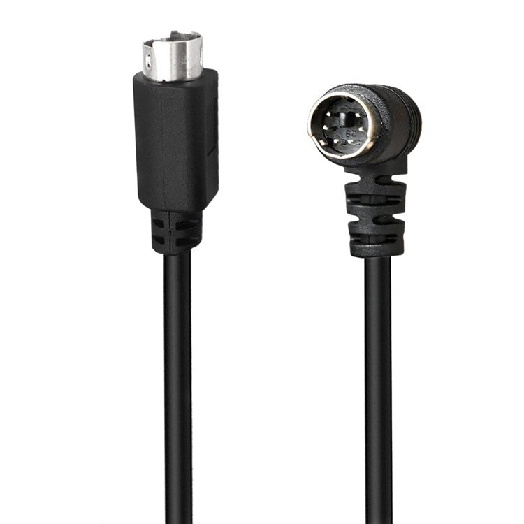 Mini DIN 6 Pin Cable 1.8 Meter Male Right Angle to Male Straight Connector Copper Core Extension Cord