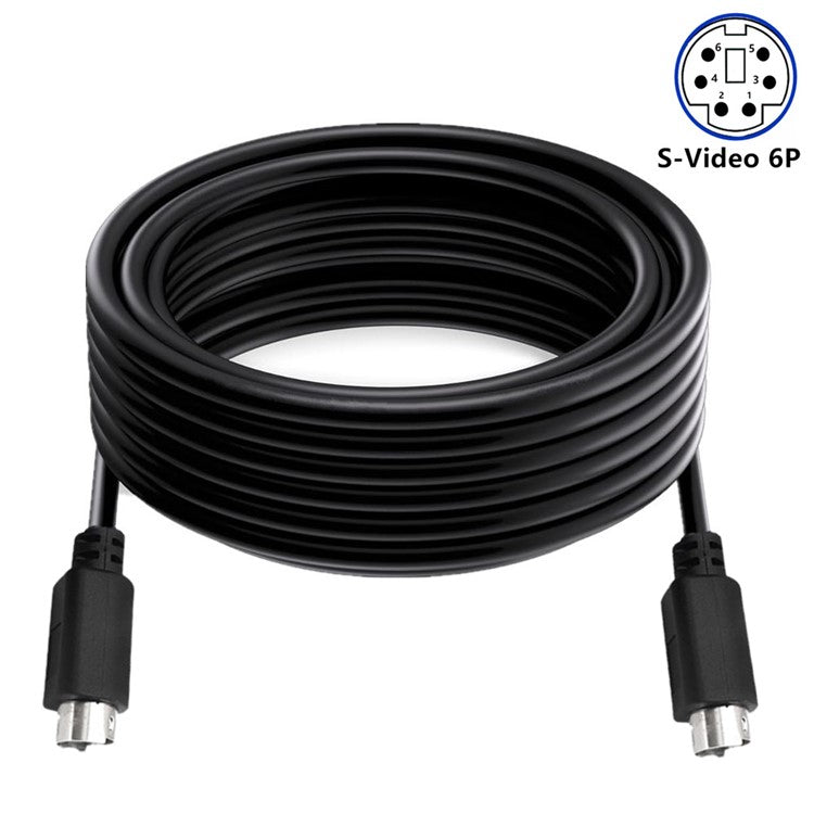 Mini DIN 6 Pin Cable 3 Meter Male to Male Straight Connectors Copper Core Extension Cord