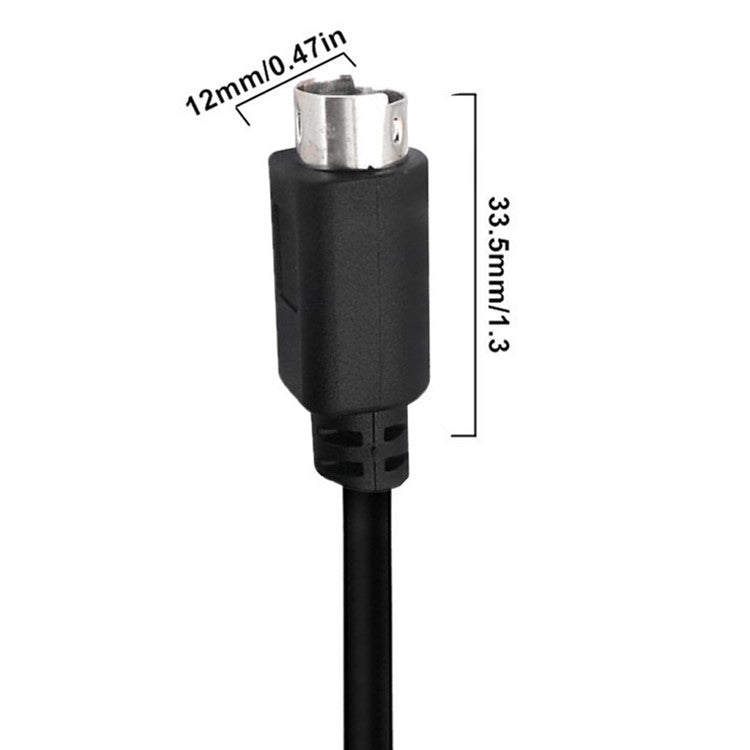 Mini DIN 6 Pin Cable 1.8 Meter Male to Male Straight Connectors Copper Core Extension Cord