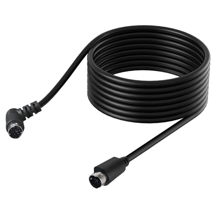0.5m Mini DIN 7 Pin S-Video Cable Straight Male to Elbow Male Audio Video Transfer Cord