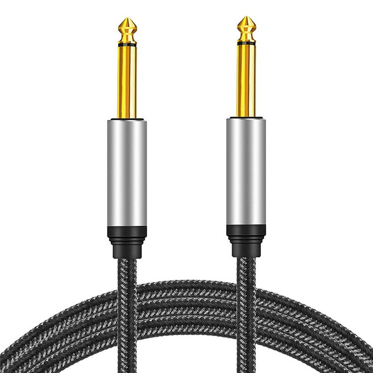1.8m Nylon Braided 6.35mm Instrument Cable 6.35mm Male to Male Mono Audio Cable 1 / 4" TS Cable with Zinc Alloy Housing