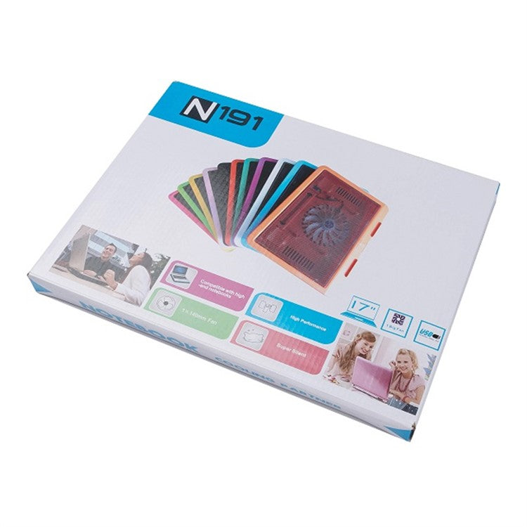 N191 Laptop Cooler Silent Cooling Fan Portable Slim Computer Cooling Pad with Stand USB Powered