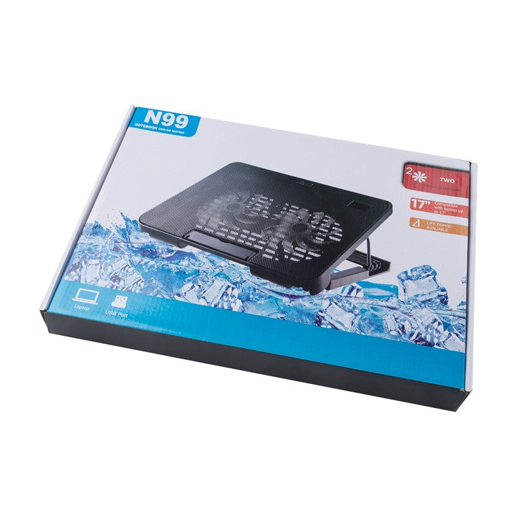 N99F1 Silent Slim Laptop Cooler Cooling Fan Desktop Notebook Cooling Pad with Adjustable Stand