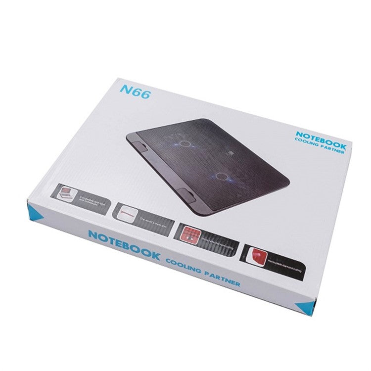 N66 Laptop Cooling Pad Dissipation Fan Notebook Computer Cooler Desk Laptop Riser Stand