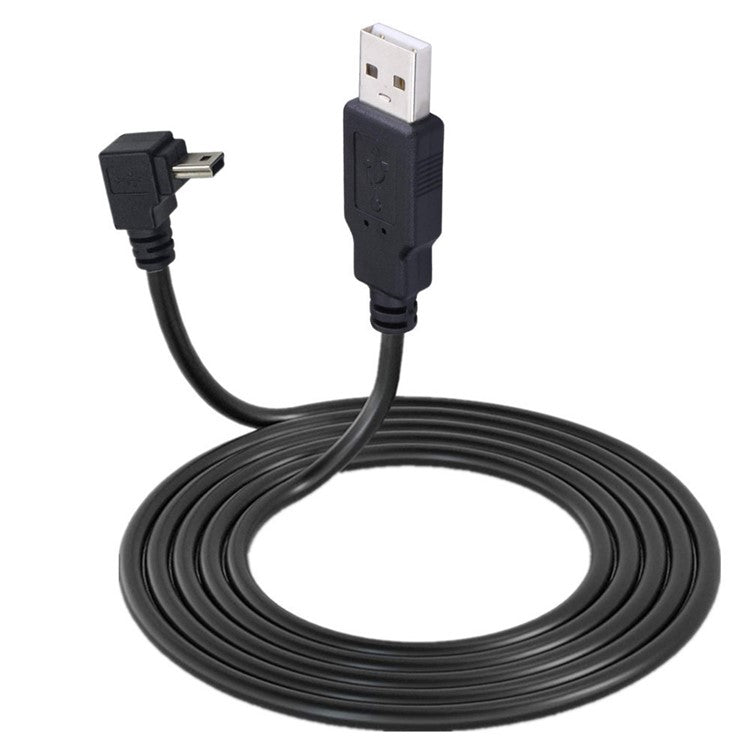 JUNSUNMAY 1.5m USB A 2.0 to Mini B 5 Pin Adapter Cable for Hard Drive / Digital Camera / Phone - Down Elbow