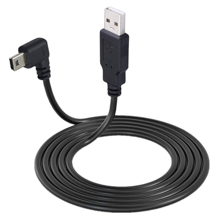 JUNSUNMAY 1.5m USB A 2.0 to Mini B 5 Pin Adapter Cable for Hard Drive / Digital Camera / Phone - Left Elbow