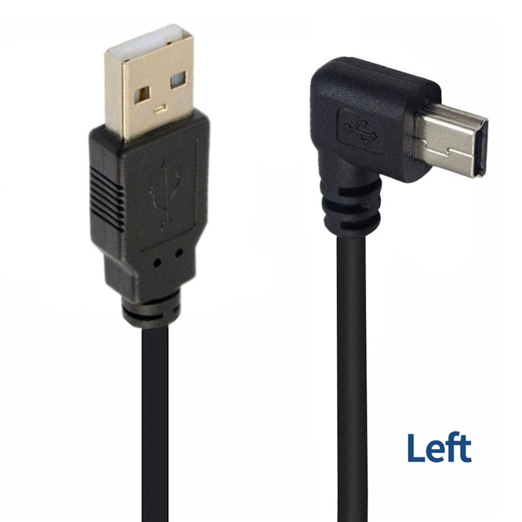 JUNSUNMAY 1.5m USB A 2.0 to Mini B 5 Pin Adapter Cable for Hard Drive / Digital Camera / Phone - Left Elbow
