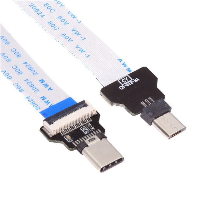 UC-019-MM CN-008-OTGCN-009-0.13M / CN-012-MA Type-C Male Host to 5Pin Micro USB 2.0 Male Target Data Flat Slim FPC Cable Extender