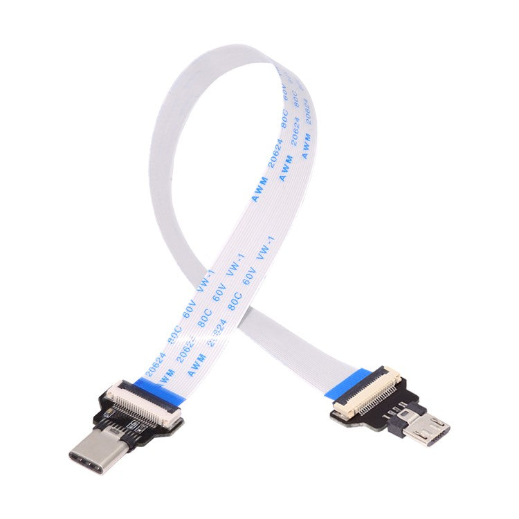 UC-019-MM CN-008-OTGCN-009-0.13M / CN-012-MA Type-C Male Host to 5Pin Micro USB 2.0 Male Target Data Flat Slim FPC Cable Extender